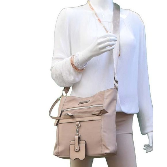 ADRIENNE VITTADINI Taupe Street Smart North South Crossbody Bag NWT - Picture 4 of 7